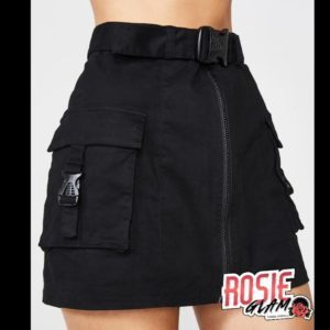 Black Cargo Skirt