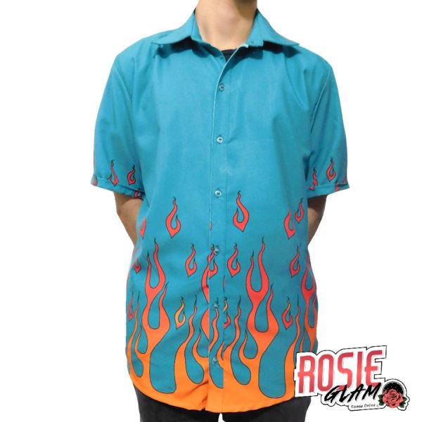 Blue Shirt In Flames