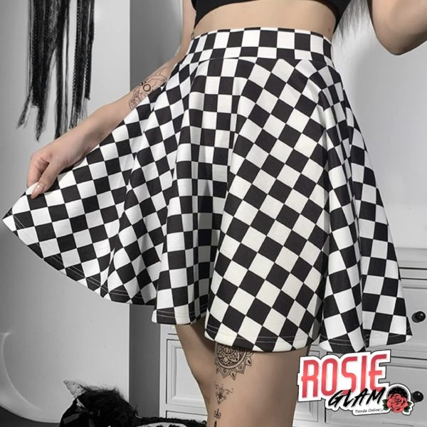 Rotunda Checkered Skirt