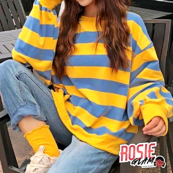 Yellow Striped Hoodie