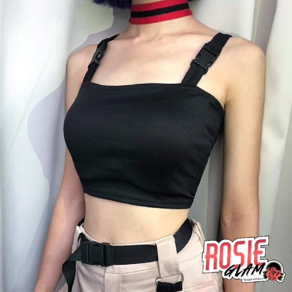 Black Reatas Crop Top